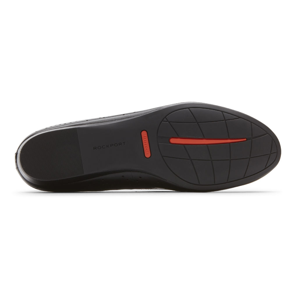 Flats Rockport Womens - Total Motion Shea Perforated Bow Black - Philippines XLYP-25016